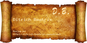Ditrich Beatrix névjegykártya