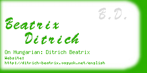 beatrix ditrich business card